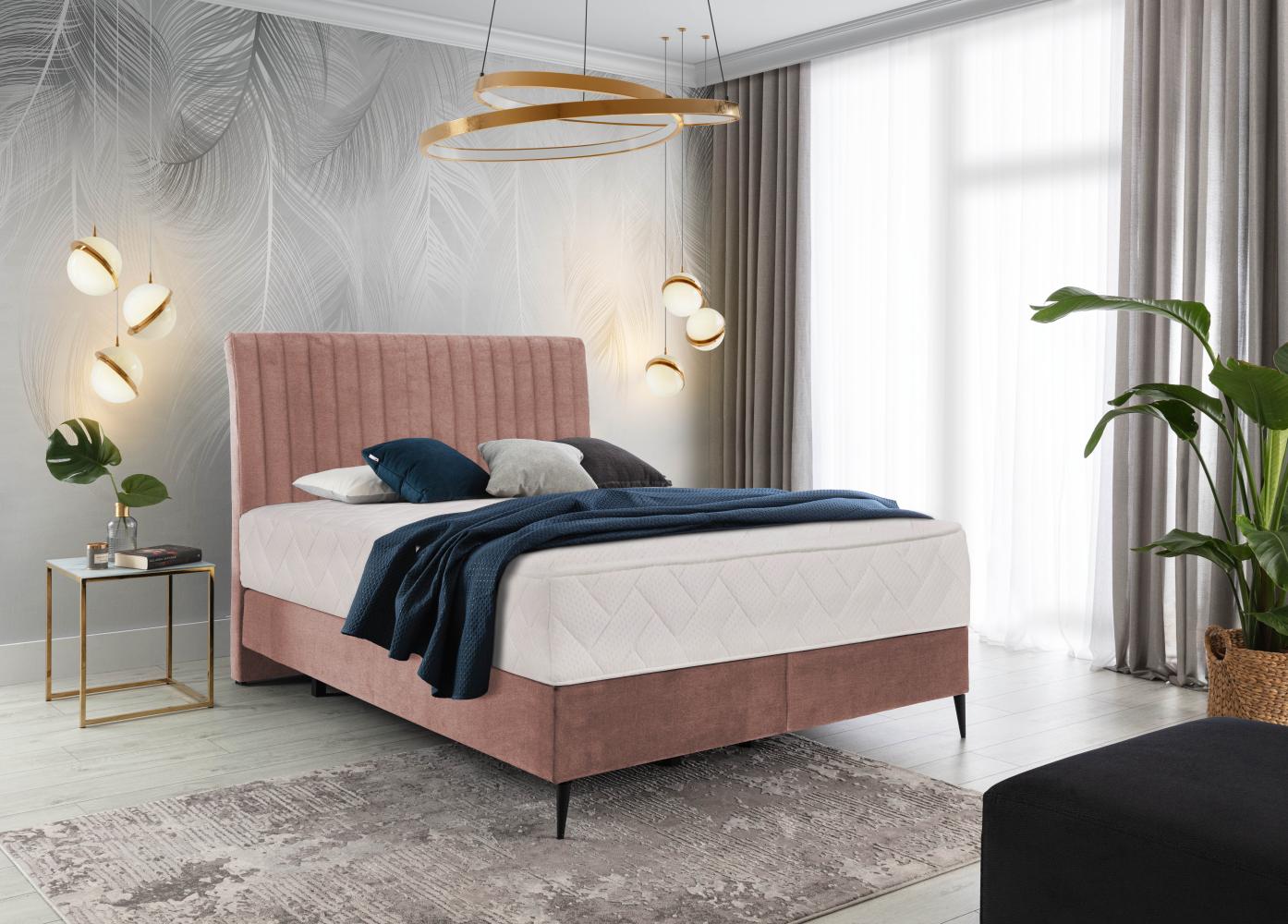 Blanca 140x200, Boxspring Bett, Rosa Bild 1