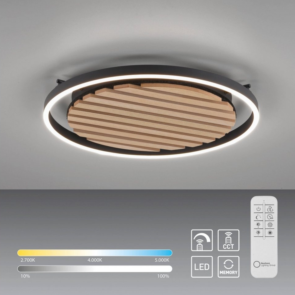 my home Deckenleuchte Brialeen - Akustikpaneele, Abschaltautomatik, CCT - über Fernbedienung, Dimmer, Dimmfunktion, Ein-/Ausschalter, Farbsteuerung, Fernbedienung, Infrarot inkl, Leuchtdauer einstellbar, Memory, nach Trennung vom Netz, Memoryfunktion, ... Bild 1