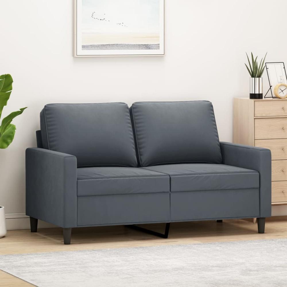 vidaXL 2-Sitzer-Sofa Dunkelgrau 120 cm Samt 359190 Bild 1