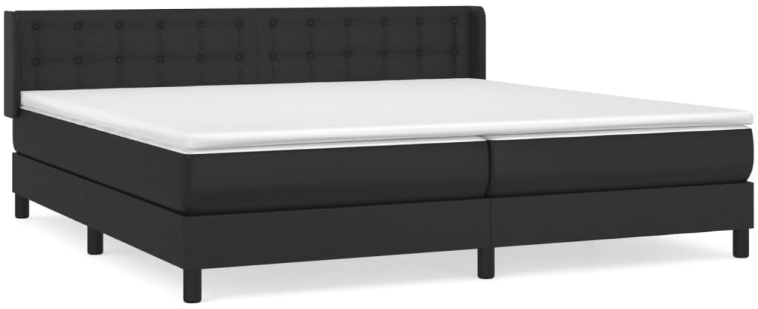 vidaXL Boxspringbett mit Matratze Schwarz 200x200 cm Kunstleder, Härtegrad: H2 [3130799] Bild 1