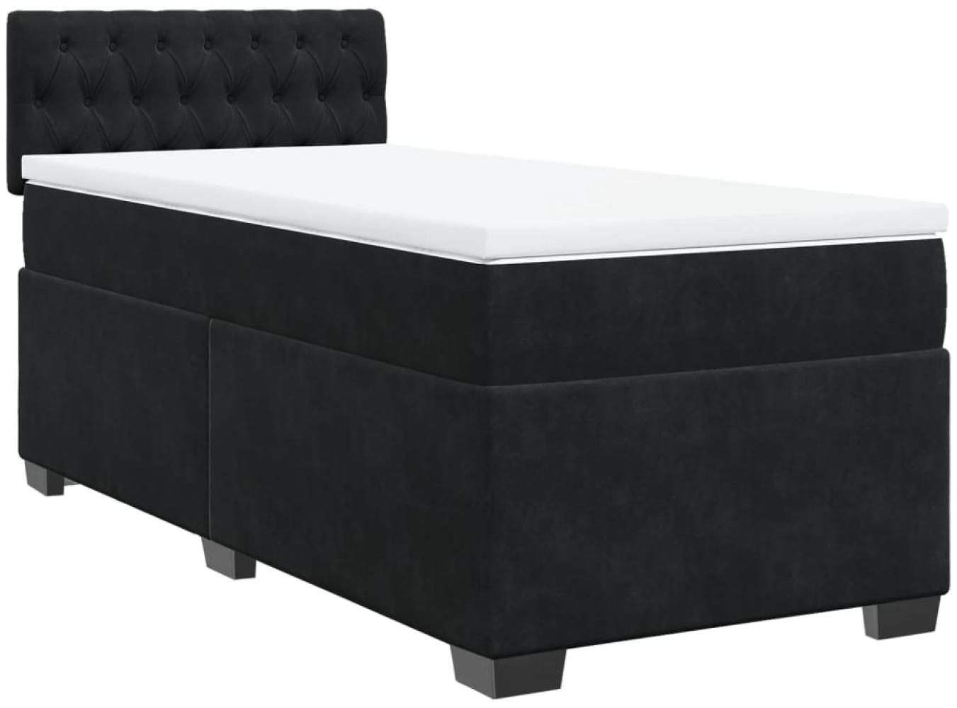 vidaXL Boxspringbett mit Matratze Schwarz 90x200 cm Samt 3286218 Bild 1