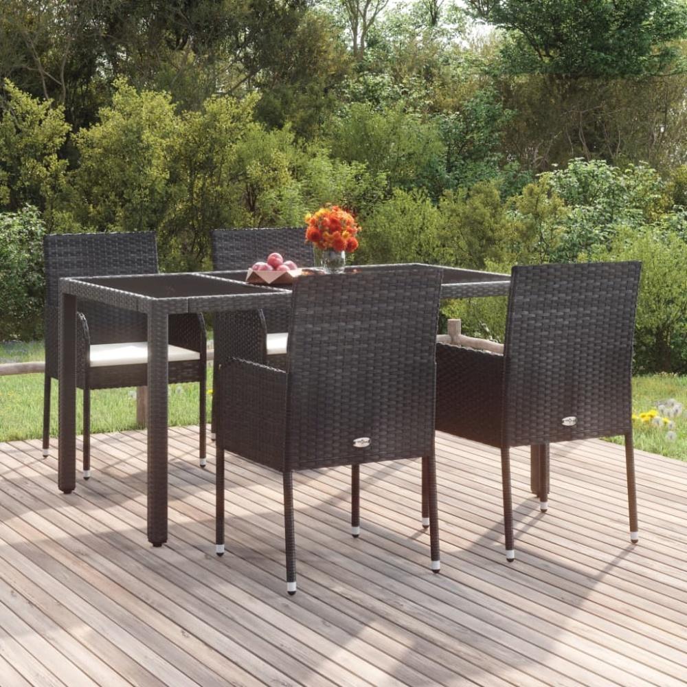 vidaXL Gartenstühle mit Kissen 4 Stk. Poly Rattan Schwarz 319887 Bild 1