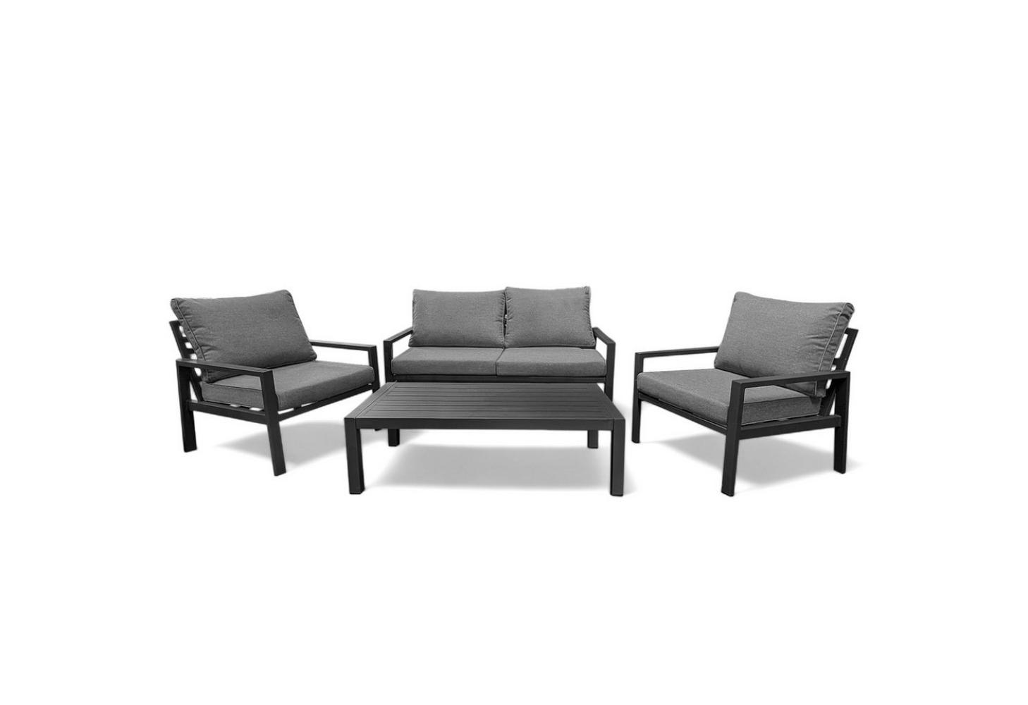 osoltus Alu Lounge Gartenmöbel Outdoor Set Haugesund 2er grau Bild 1