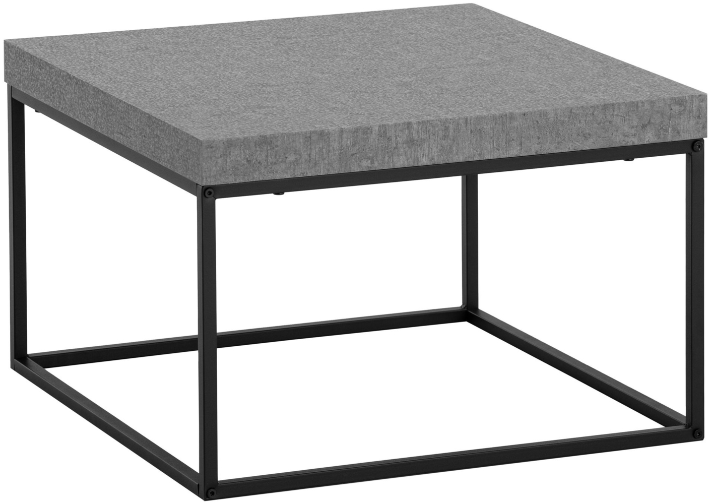 Couchtisch 60 x 60 x 38 cm Grau Sofatisch in Beton-Optik Modern, Design Wohnzimmertisch Quadratisch, Loungetisch Klein, Kaffeetisch Metallbeine Bild 1