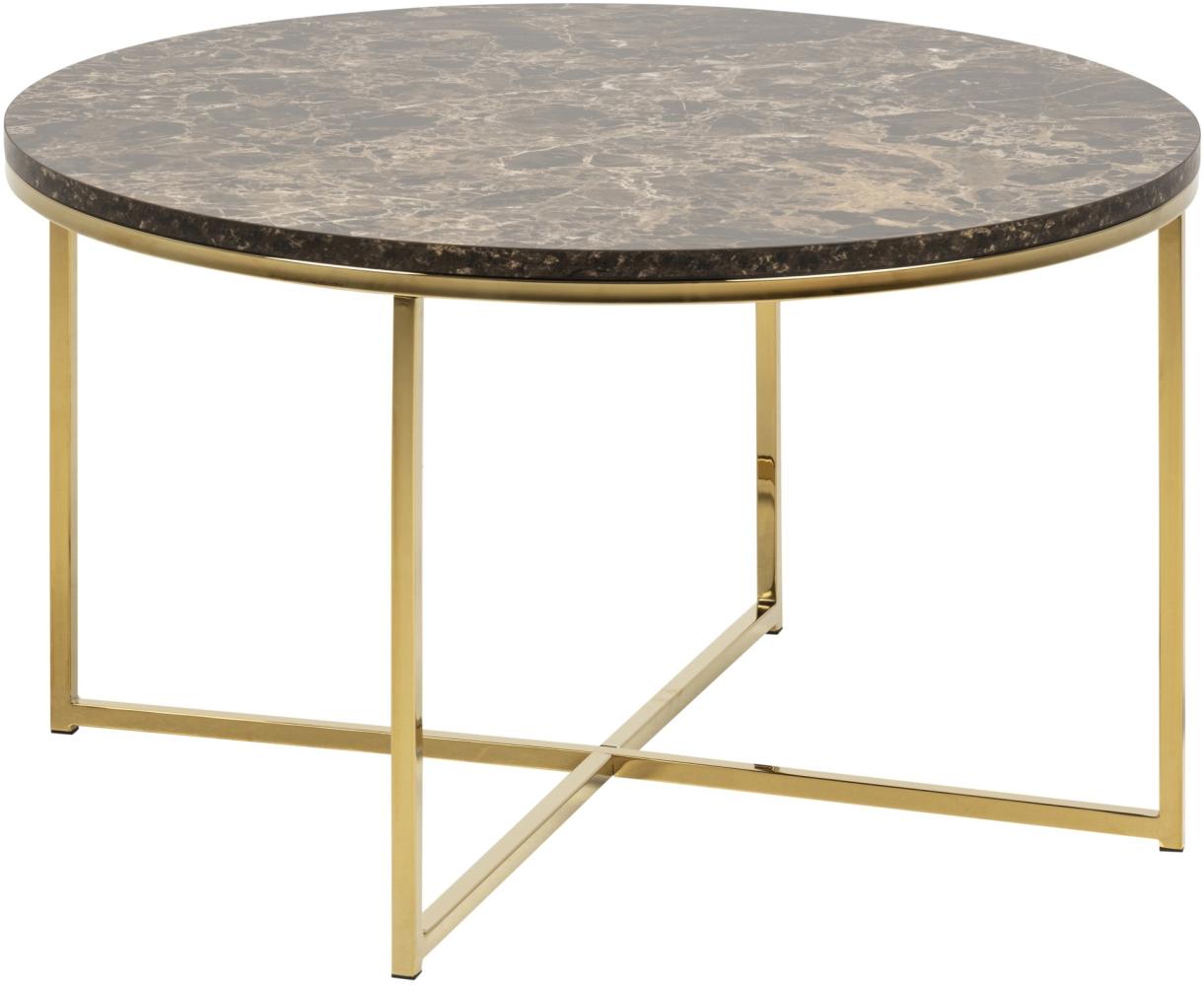 Alisma Couchtisch Ø80cm braun Holz Wohnzimmer Beistelltisch Tisch Sofatisch Bild 1