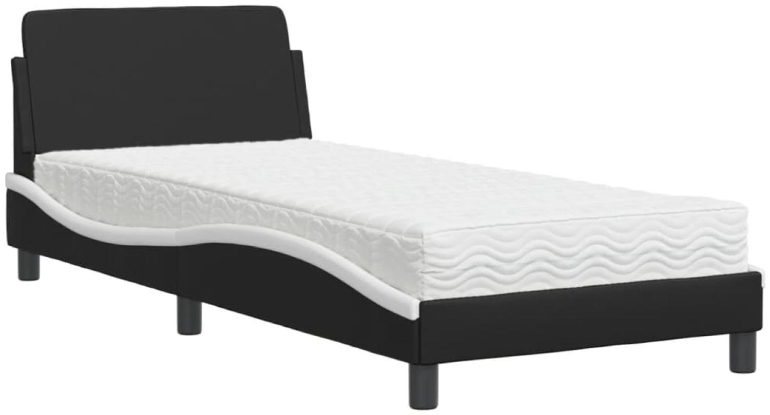 vidaXL Bett mit Matratze "Dover" Schwarz und Weiß 80x200 cm Kunstleder 3208302 Bild 1