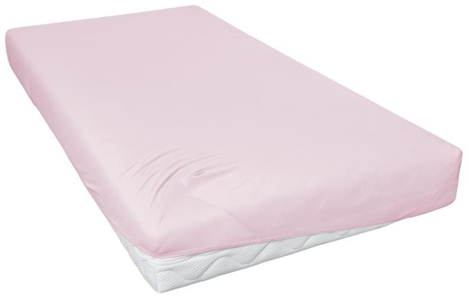 Hahn Haustextilien Jersey-Spannlaken Basic Größe 90-100x200 cm Farbe rosé Bild 1