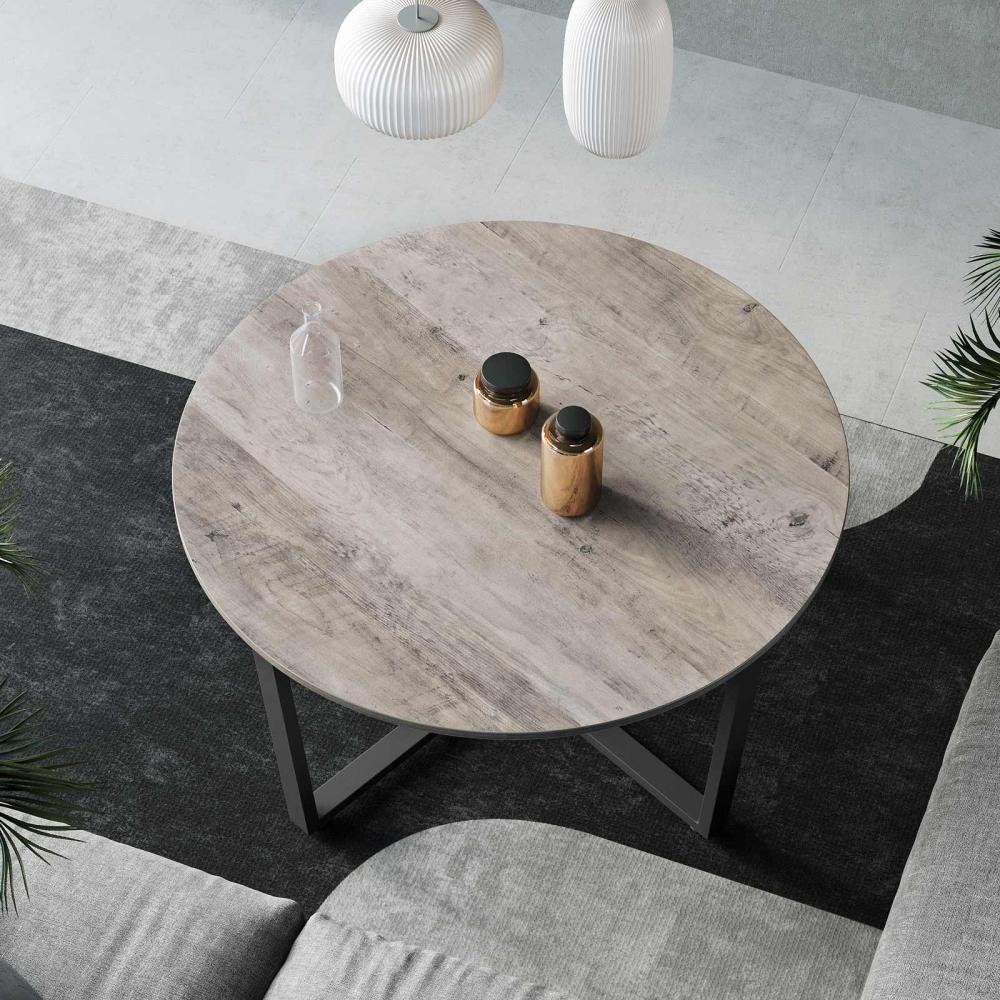 Hansiro Couchtisch 88 x 88 x 47 cm Greige-Schwarz Bild 1