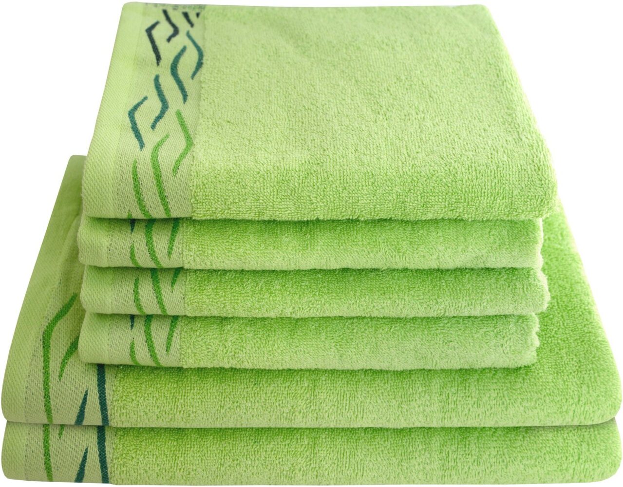 Dyckhoff Handtuch Set Wave, Frottier (Set, 6-St), mit Jacquard-Bordüre,4 Handtücher (50x100cm), 2 Duschtücher (70x140cm) Bild 1