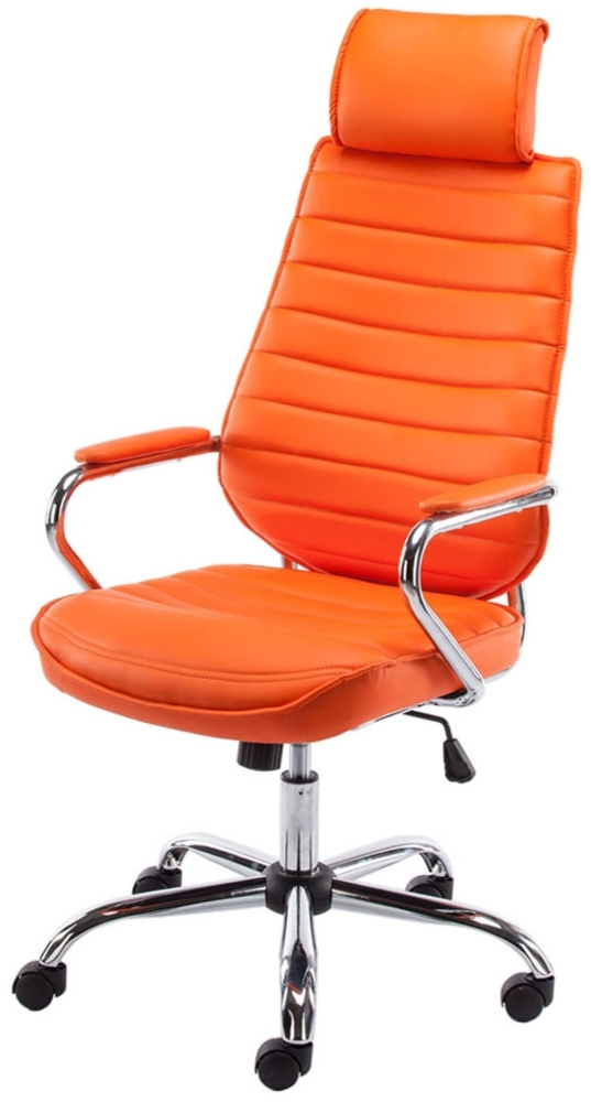 CLP Bürostuhl Rako V2 Kunstleder stufenlos verstellbar mit Wippmechanismus,orange Bild 1