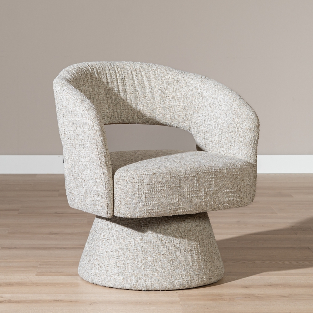 Bronx71 Sessel Josh drehbar Chenille taupe Bild 1