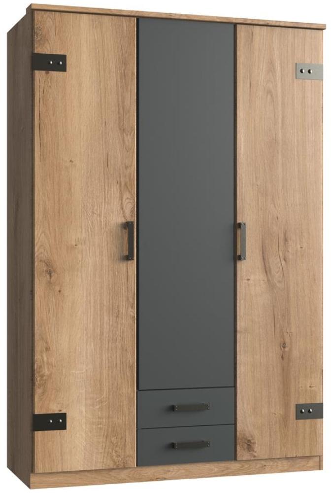 Kleiderschrank >Cheston< in Plankeneiche - 135x198x58cm (BxHxT) Bild 1