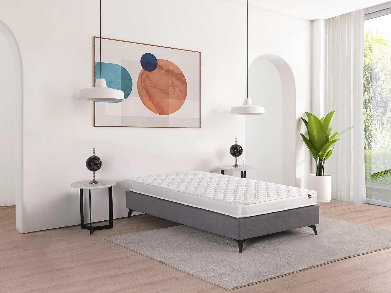 Vente-unique - Schaumstoffmatratze - 90 x 200 cm - Härtegrad 2 -Stärke 15 cm - DANAE II von YSMEE Bild 1