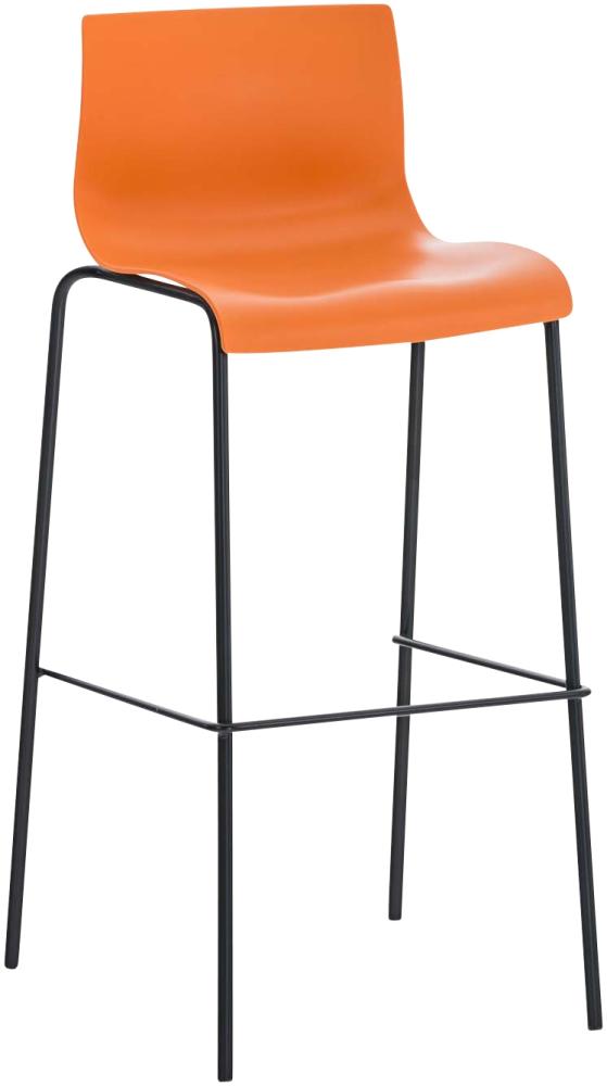 Barhocker Hoover 4-Fuß Gestell schwarz orange Bild 1