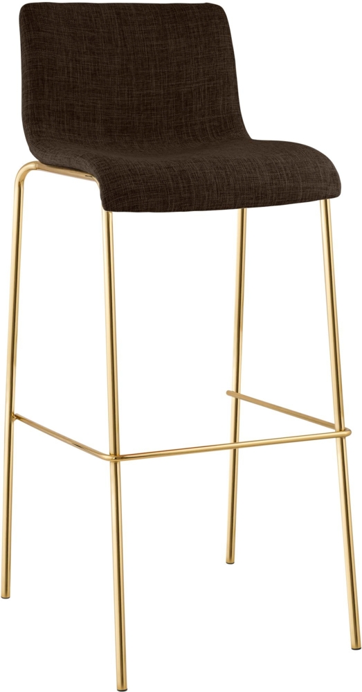 CLP Barhocker Hover stapelbar Stoffbezug Vierfußgestell Goldoptik bis 150 kg,braun Bild 1