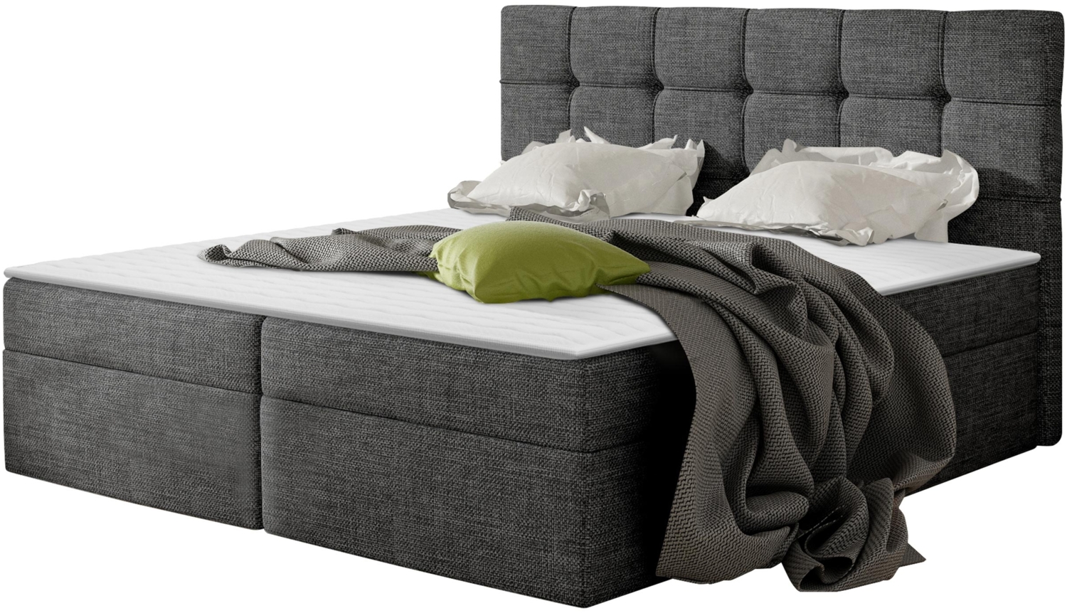 Boxspringbett Felipe, Anthrazit, 180 x 200 cm Bild 1