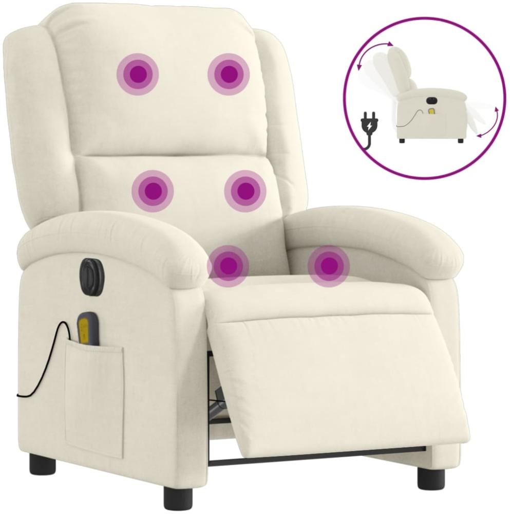 vidaXL Massagesessel Elektrisch Creme Samt 3204298 Bild 1