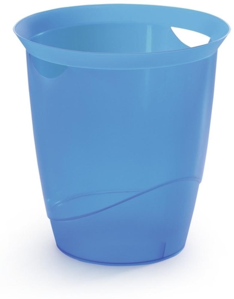 Durable 'Trend' Papierkorb mit Tragegriffen, 16 Liter, Blau transparant Bild 1