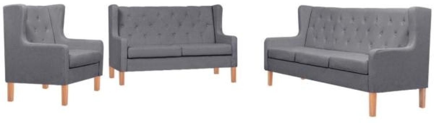 vidaXL 3-tlg. Sofa-Set Stoff Grau 274935 Bild 1