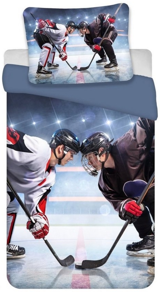 BrandMac Kinderbettwäsche Bettwäsche Hockey Eishockey Kissenbezug 80 x 80 cm und Bettbezug 135 x 200 cm Bild 1