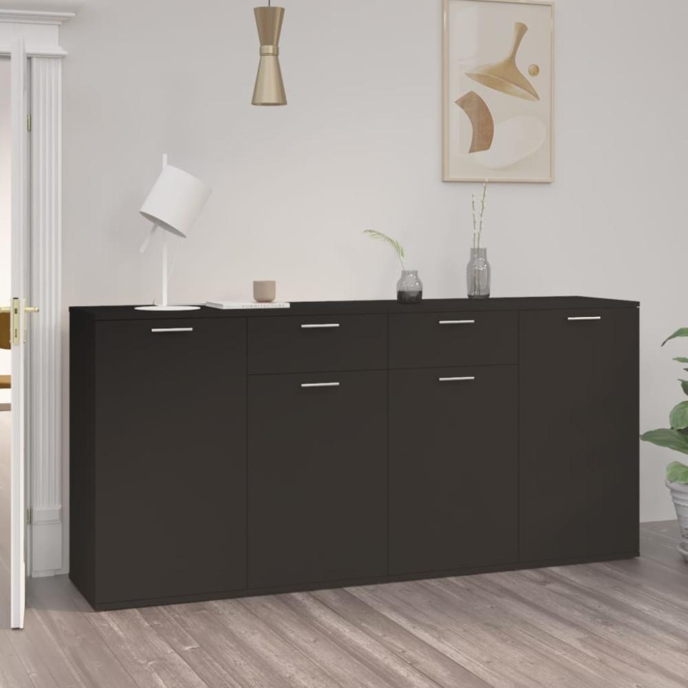 vidaXL Sideboard Schwarz 160x36x75 cm Holzwerkstoff 3074928 Bild 1