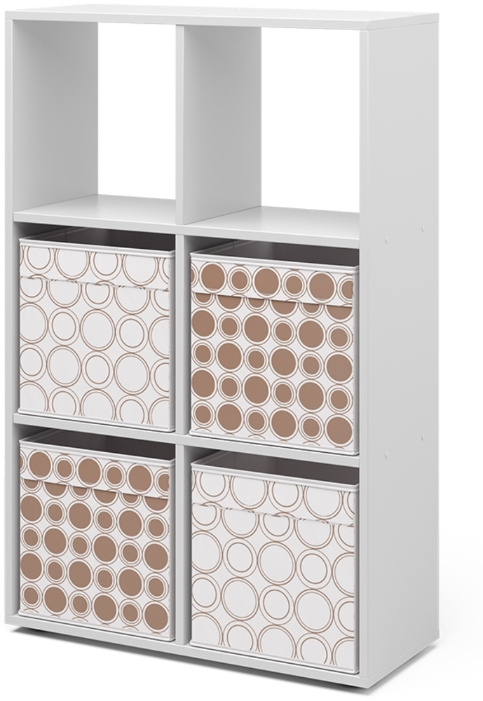 Vicco Raumteiler Weiß 72 x 107.8 cm mit 4 Faltboxen opt. 1 Bild 1
