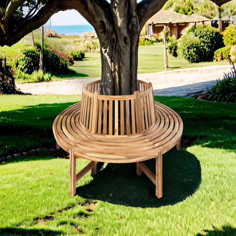 Rundbank 360° Gartenbank Teak massiv ø220 cm TIMO 77299630 Bild 1