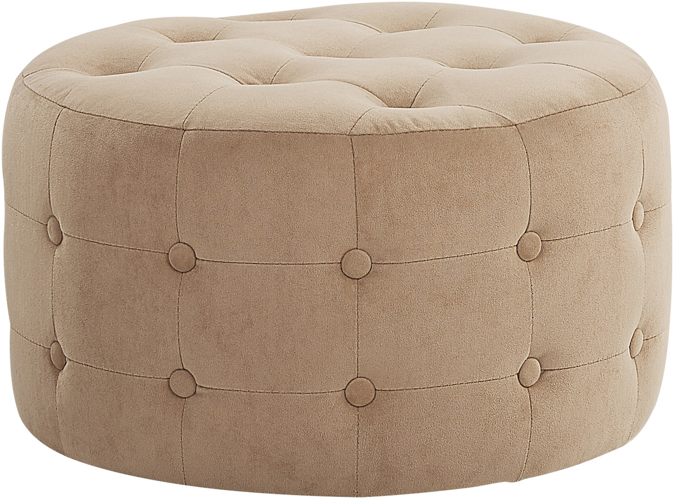 Pouf Samtstoff ⌀ 55 cm sandbeige TAMPA Bild 1