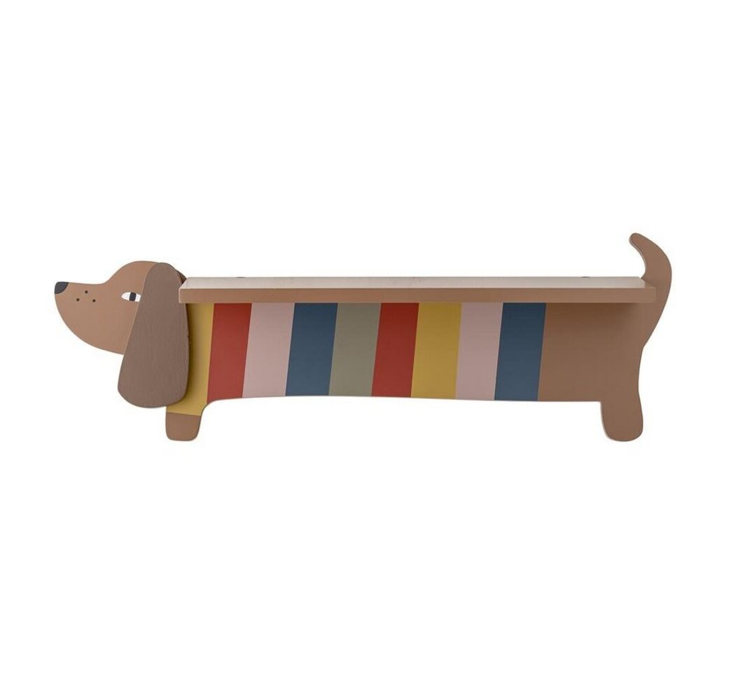 Bloomingville Wandregal MINI Charlie, Regal Braun 54x18,5x12cm Kinderzimmer Wandregal Hund Bild 1