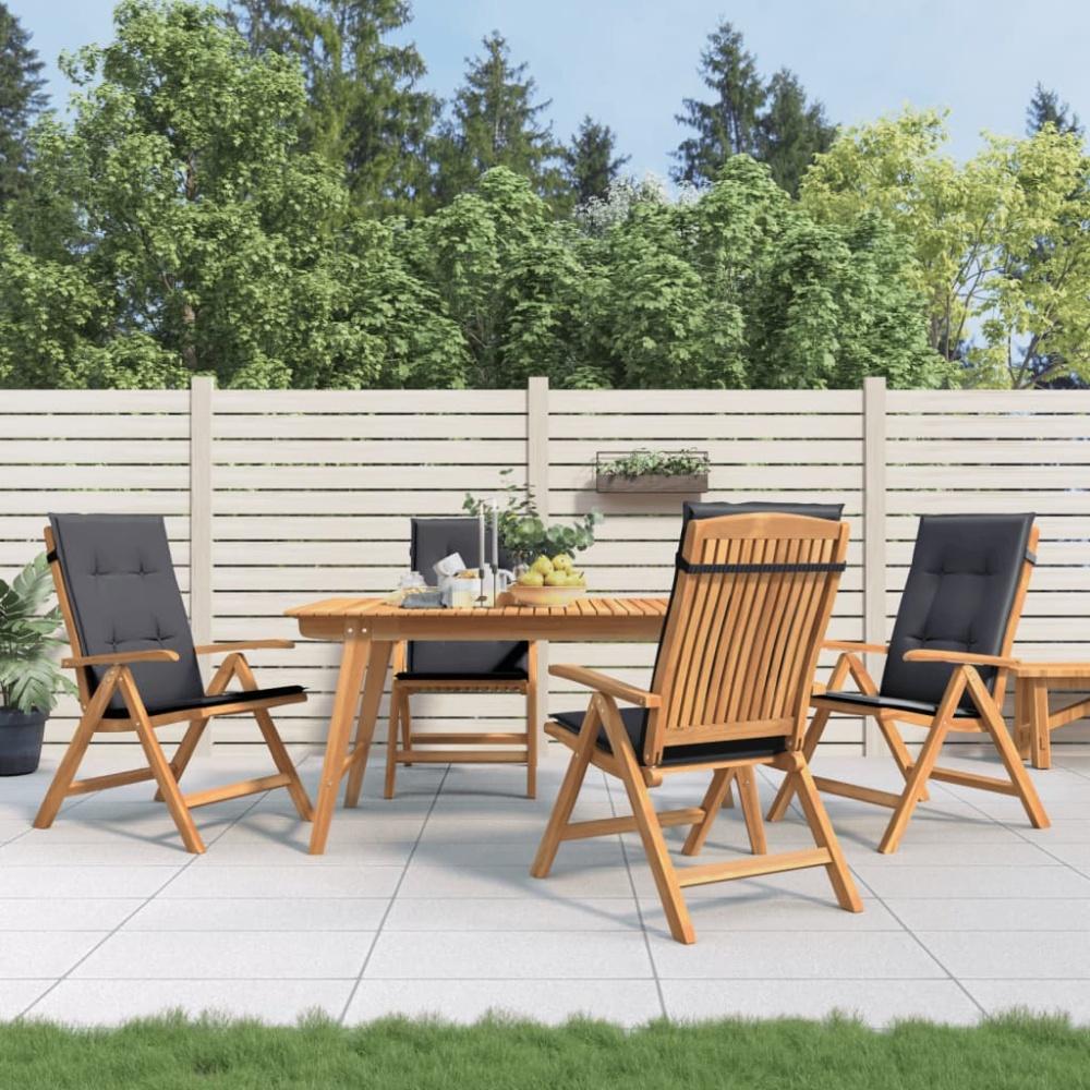 vidaXL Gartenstühle mit Kissen 4 Stk. Massivholz Teak 3196463 Bild 1