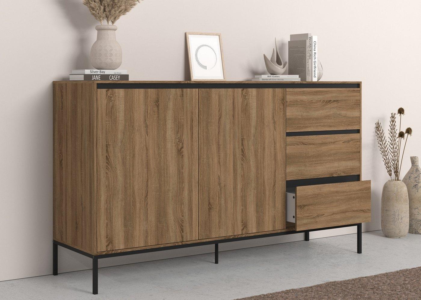 INOSIGN Sideboard Bari, Kommode mit 2 Türen und 3 Schubkästen, Breite 140 cm Bild 1