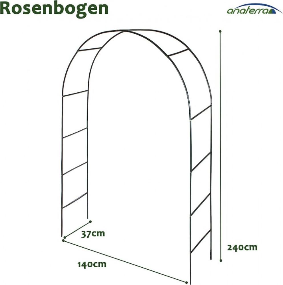 anaterra® Rosenbogen - 2er Set, Freistehend, 240x140x37 cm, Metall - Rankhilfe, Gartenbogen, Rankbogen, Rosenhilfe, Rosen Torbogen, Spalier, Rankgitter für Hochzeit, Garten, Balkon, Kletterpflanzen Bild 1