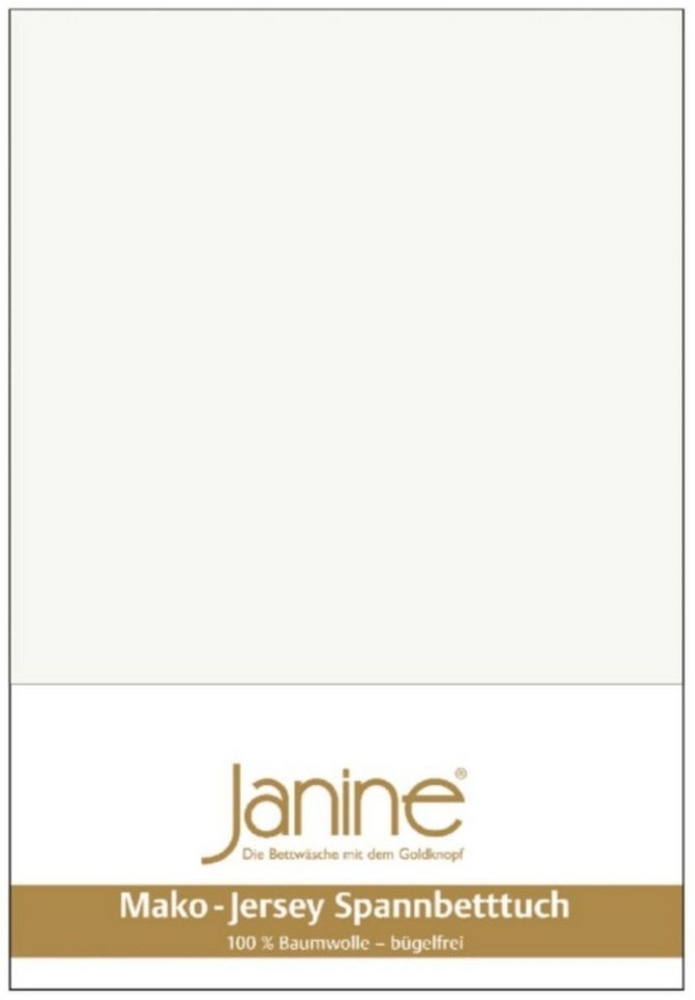 Janine Mako Jersey Spannbetttuch Bettlaken 140-160x200 cm OVP 5007 09 ecru Bild 1