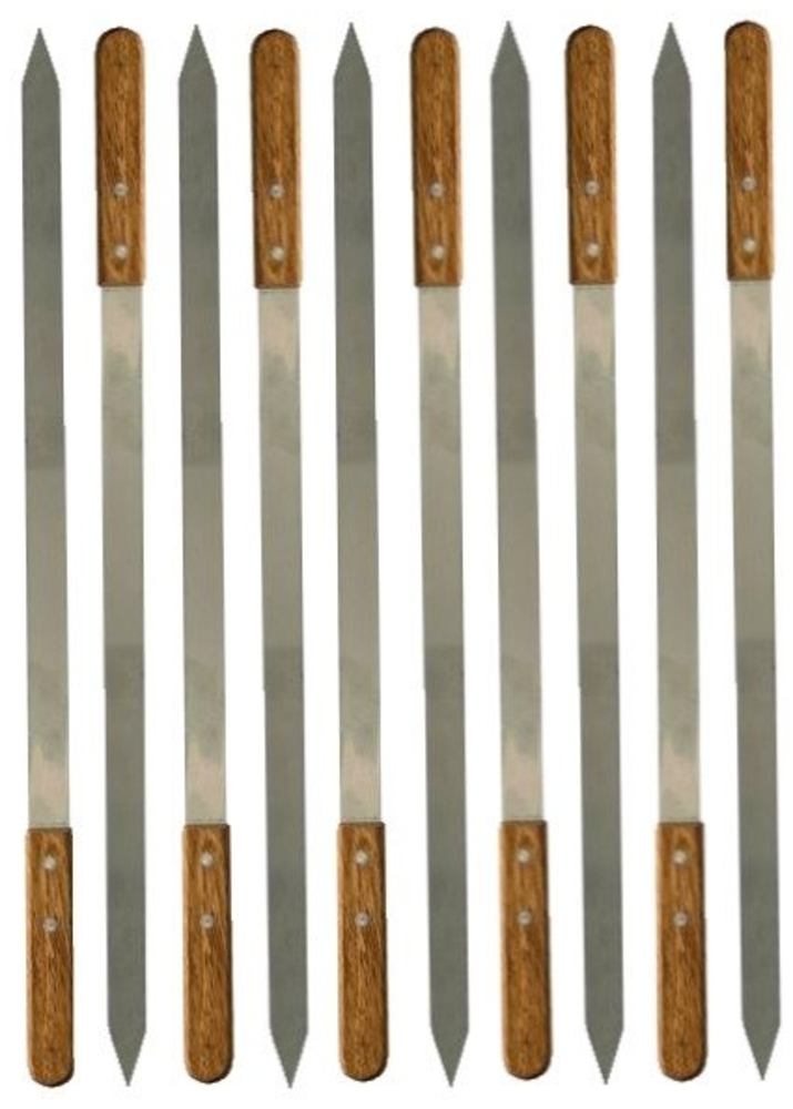 walexo Grillspieß Edelstahl Kebab Adana Grillspieße 600x23x2mm Holzgriff (10-St) Bild 1