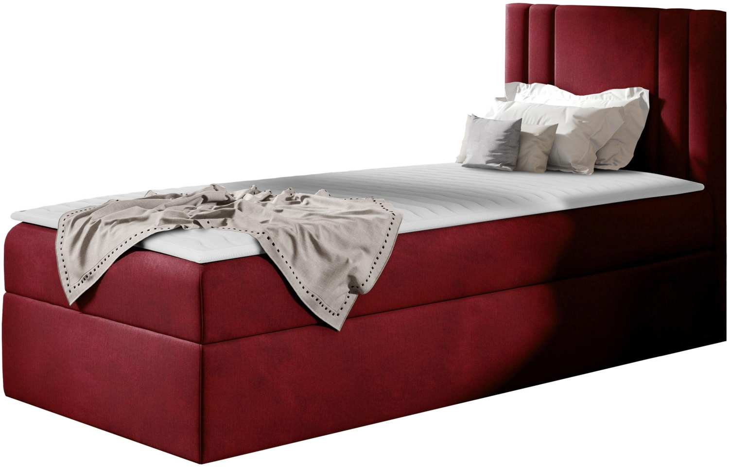 Boxspringbett 'Harlon Mini' rechts,  rot 80 x 200 cm Bild 1