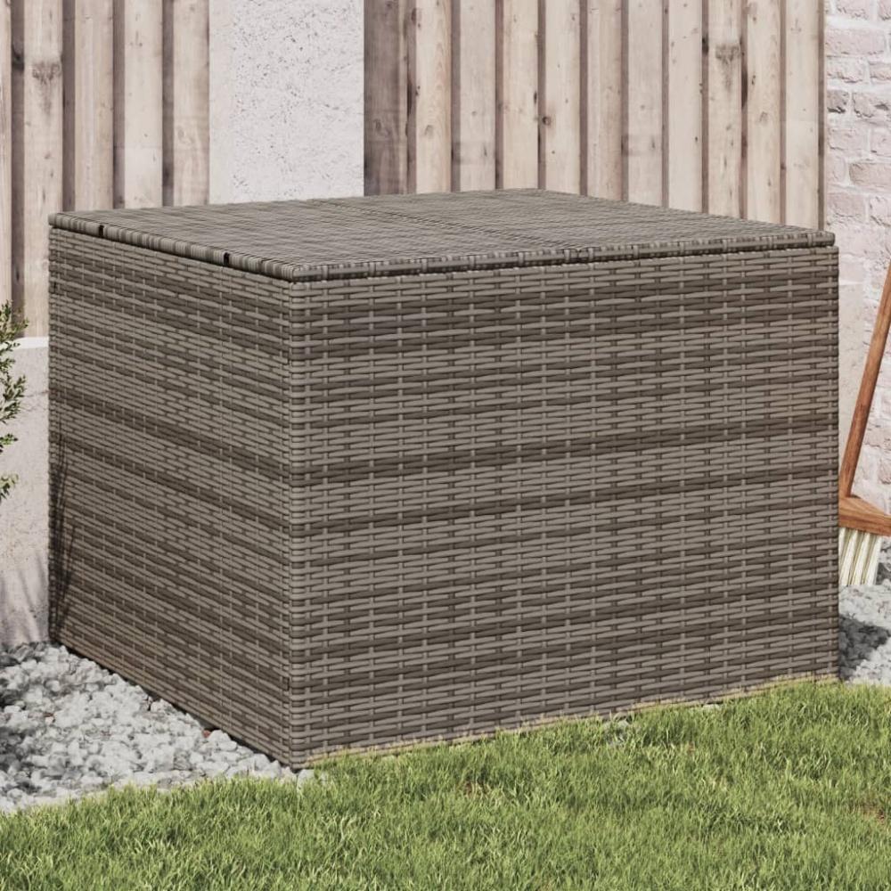 vidaXL Gartentruhe Grau 291L Poly Rattan 365338 Bild 1