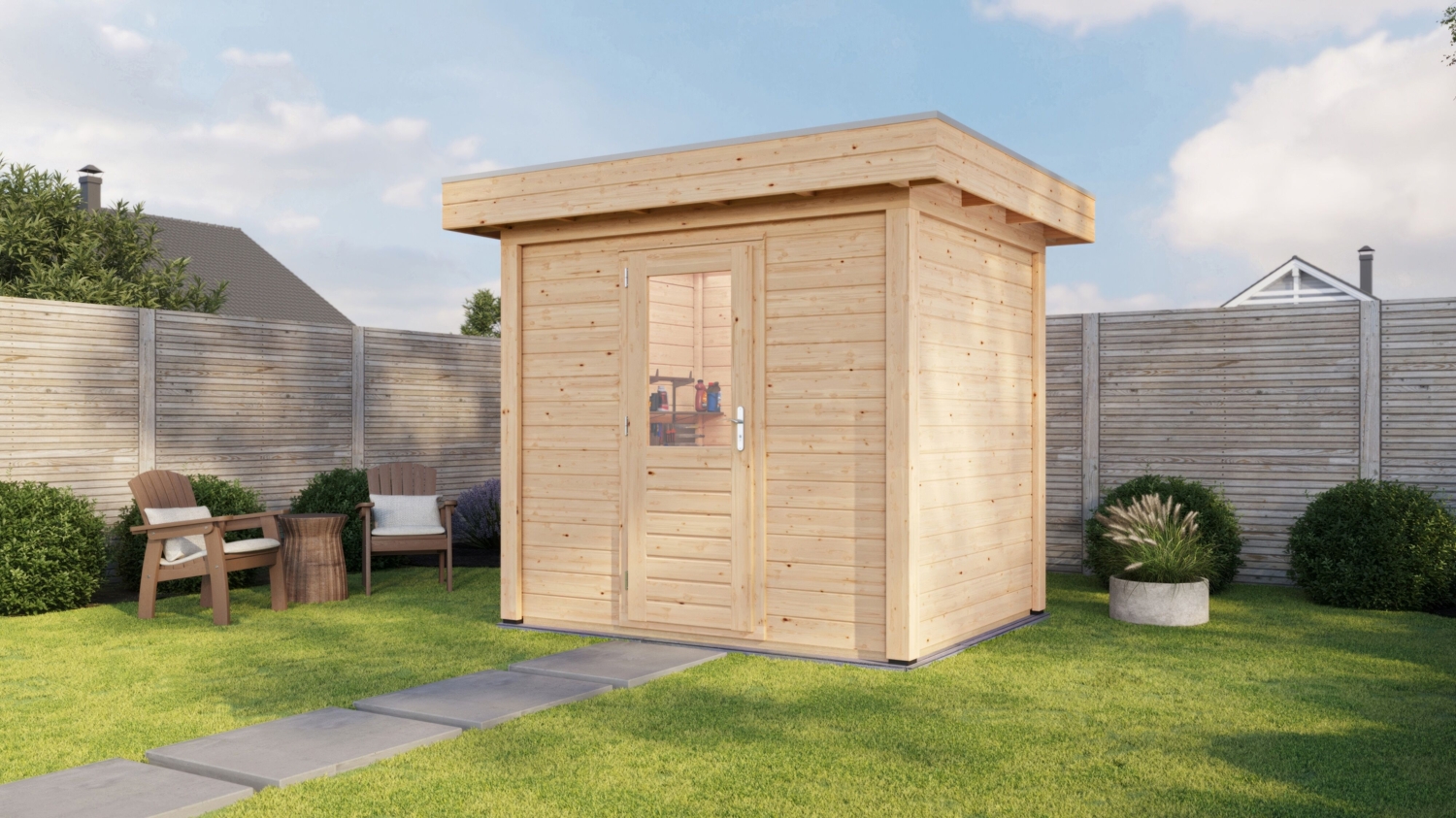Lugarde Select Modern Gartenhaus Hamburg 250x200cm - Unbehandelt Bild 1