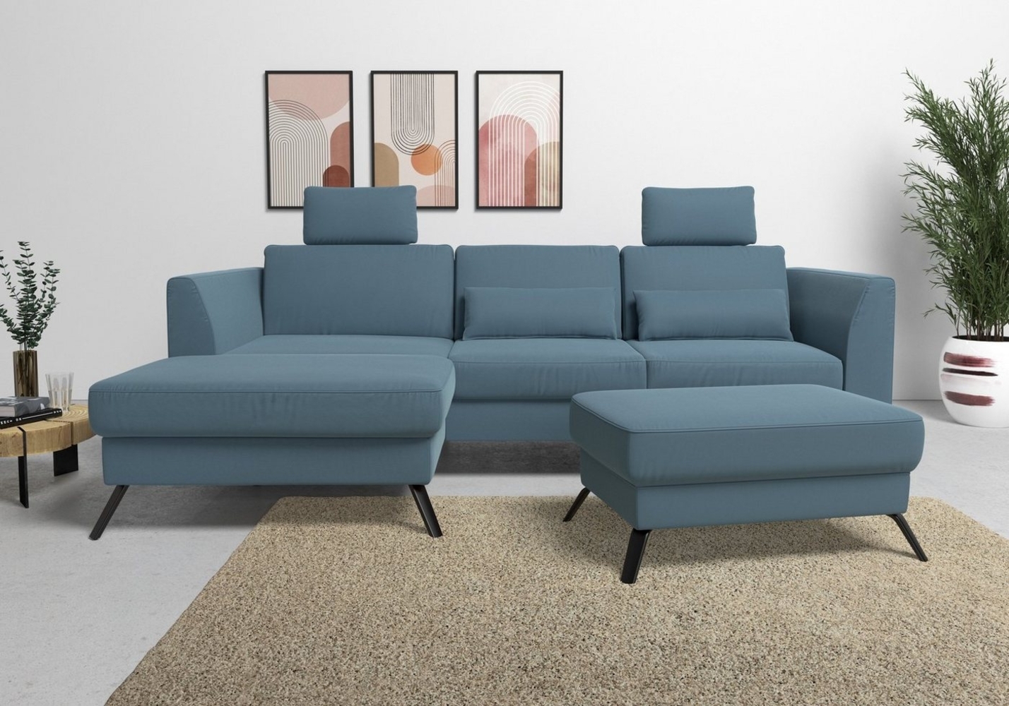 sit&more Ecksofa Olsen L-Form, inklusive Sitztiefenverstellung, wahlweise mit Bettfunktion, 15cm hoch Bild 1