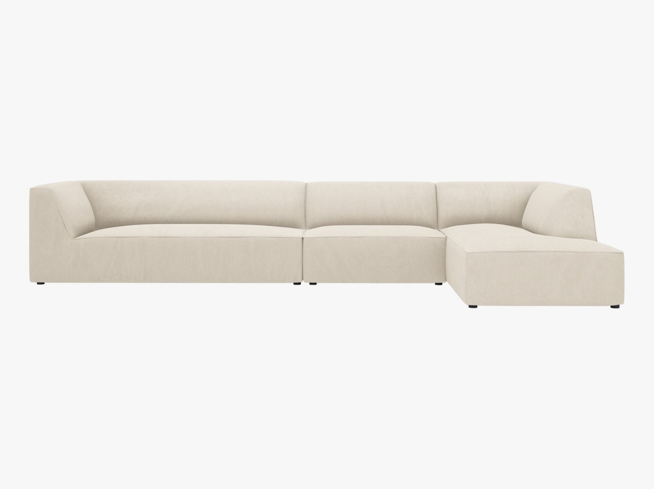Micadoni Ecksofa Ruby 5-Sitzer Rechts Kord Scala Helles Beige Bild 1