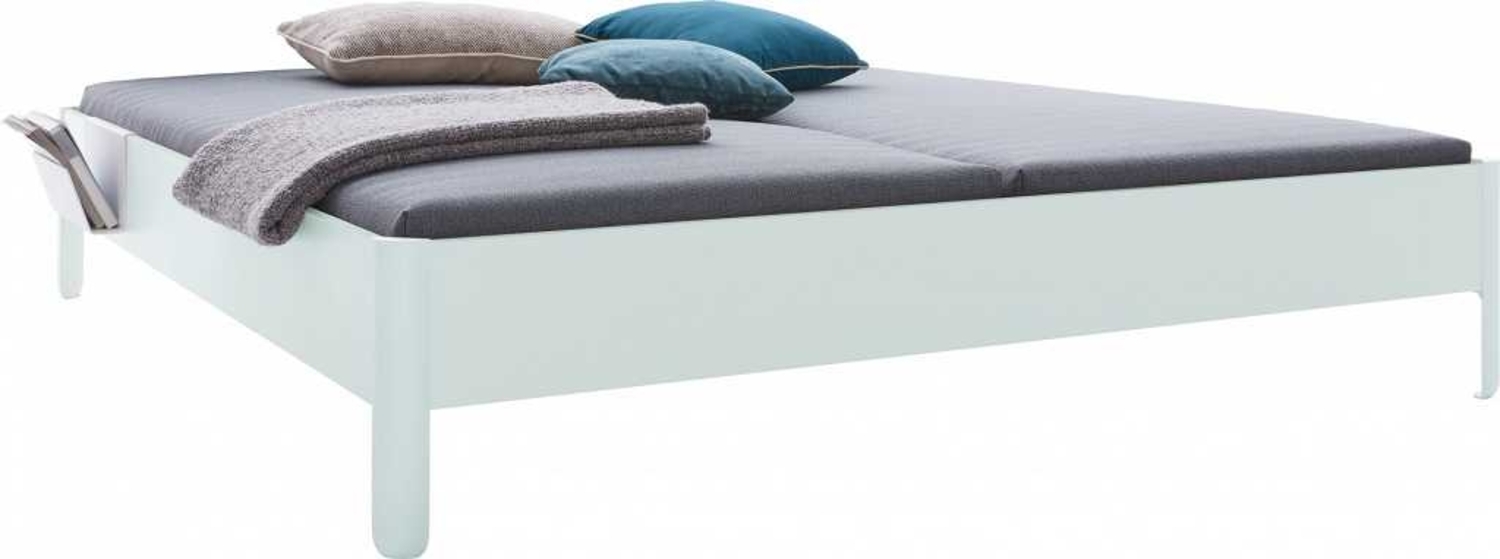 NAIT Doppelbett farbig lackiert Aquarellweiß 200 x 210cm Ohne Kopfteil Bild 1