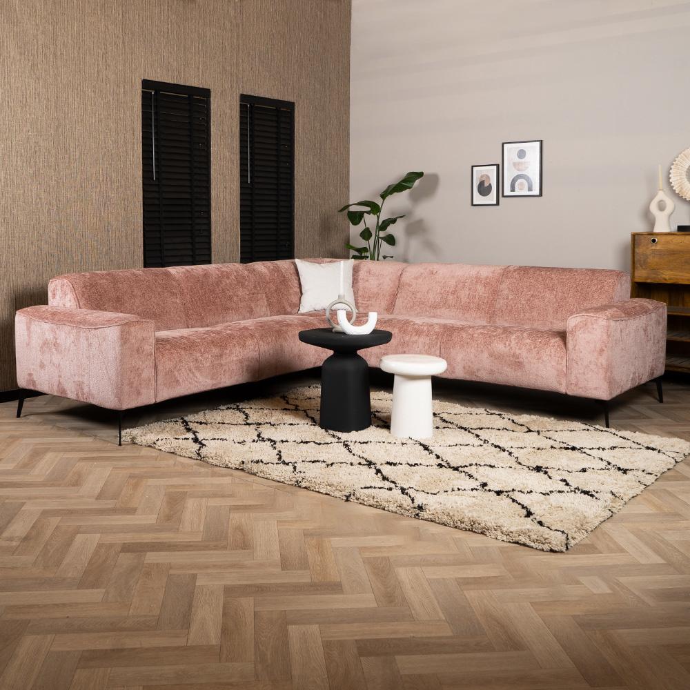 Bronx71 Ecksofa Vegas rosa Chenille links/rechts Bild 1