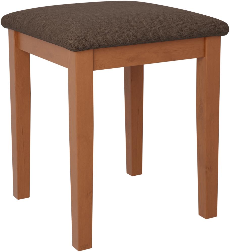 Hocker T3, Schemel bis 120 kg, aus Buchenholz, 36x36x47 cm (Stoff: Soro 28, Holzfarbe: Erle) Bild 1