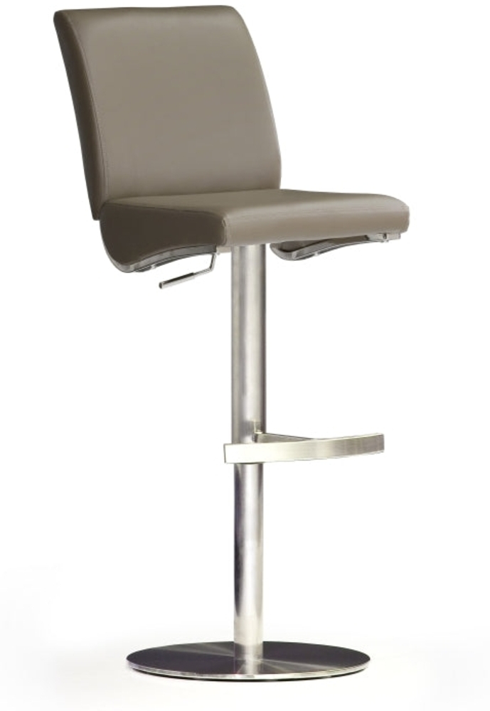 Barstuhl 'Diaz II' - Kunstleder Cappuccino - Edelstahl Bild 1