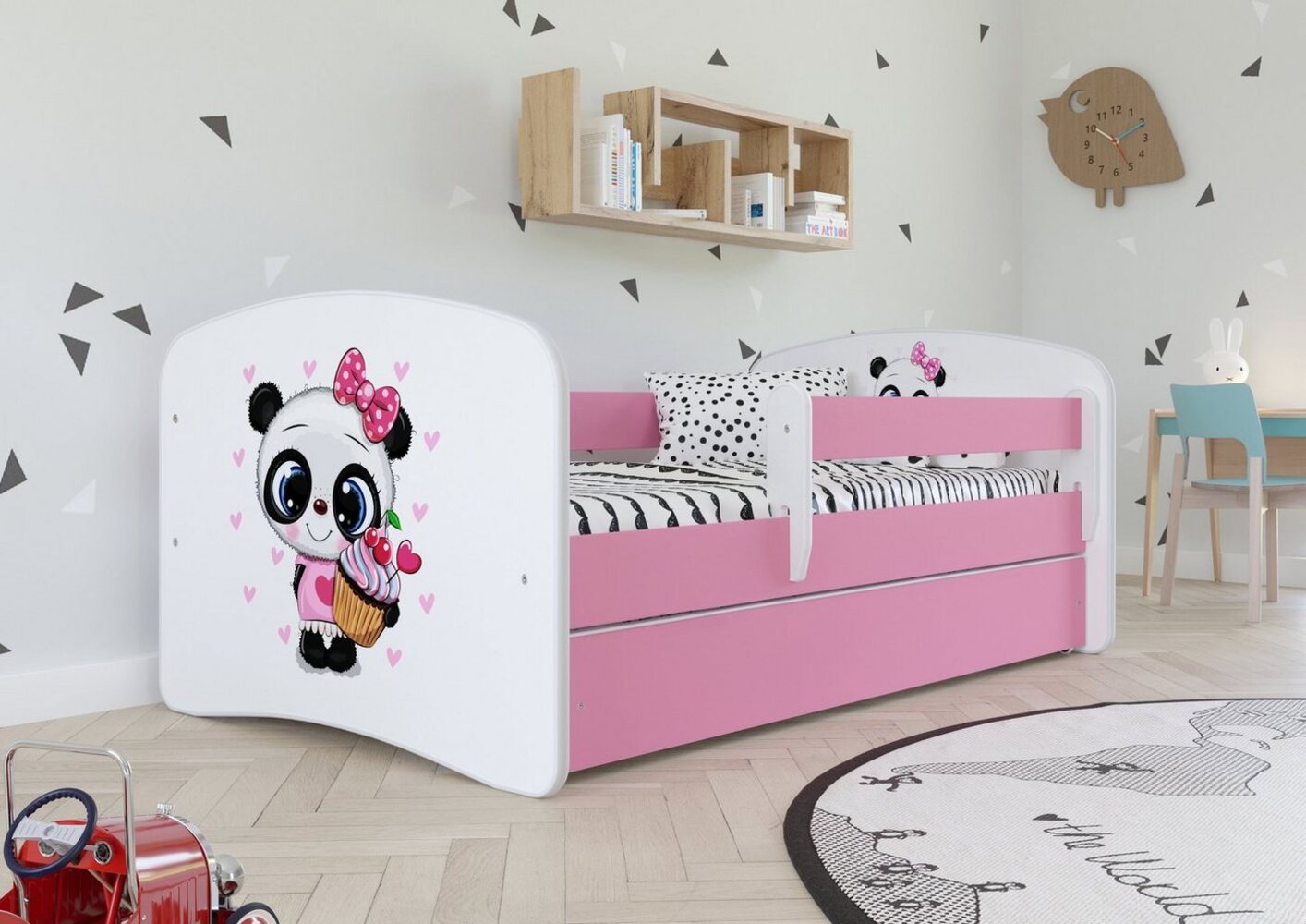 Bjird Kinderbett Babydream 180x80 cm 160x80 cm 140x70 cm (optional mit Matratze, mit Schublade Rausfallschutz und Lattenrost), verschieden Farben und Varianten für Mädchen und Jungen Bild 1