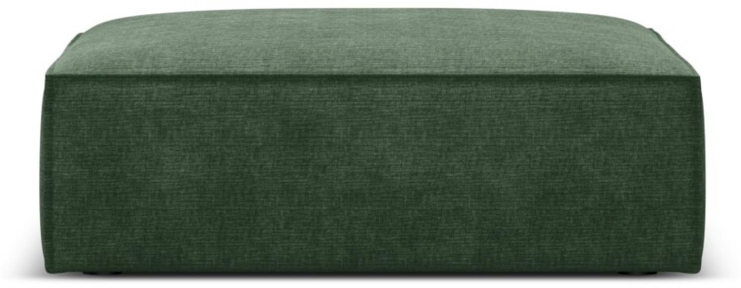 Micadoni Pouf Hocker Kaelle | Bezug Bottle Green | Beinfarbe Black Plastic Bild 1