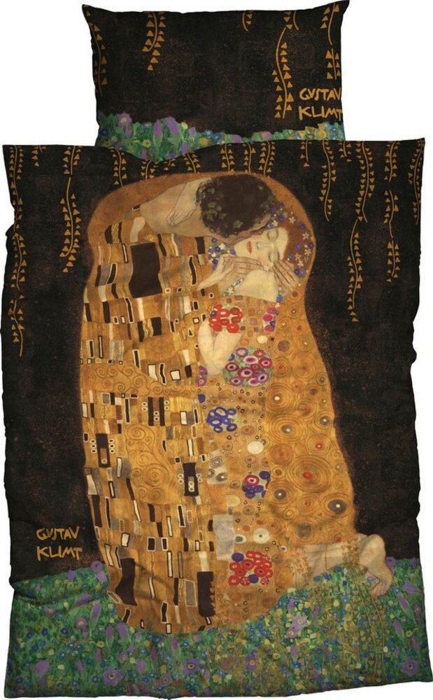 Goebel Bettwäsche Kuss, Satin, 2 teilig, mit Klimt Gemälde Bild 1