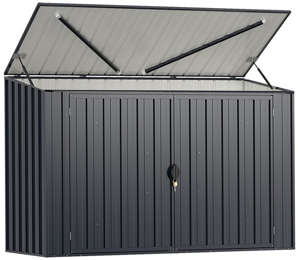 COSTWAY Mülltonnenbox (1 St), Gerätehaus, Geräteschuppen, für 2 x 120L Mülltonnen Bild 1