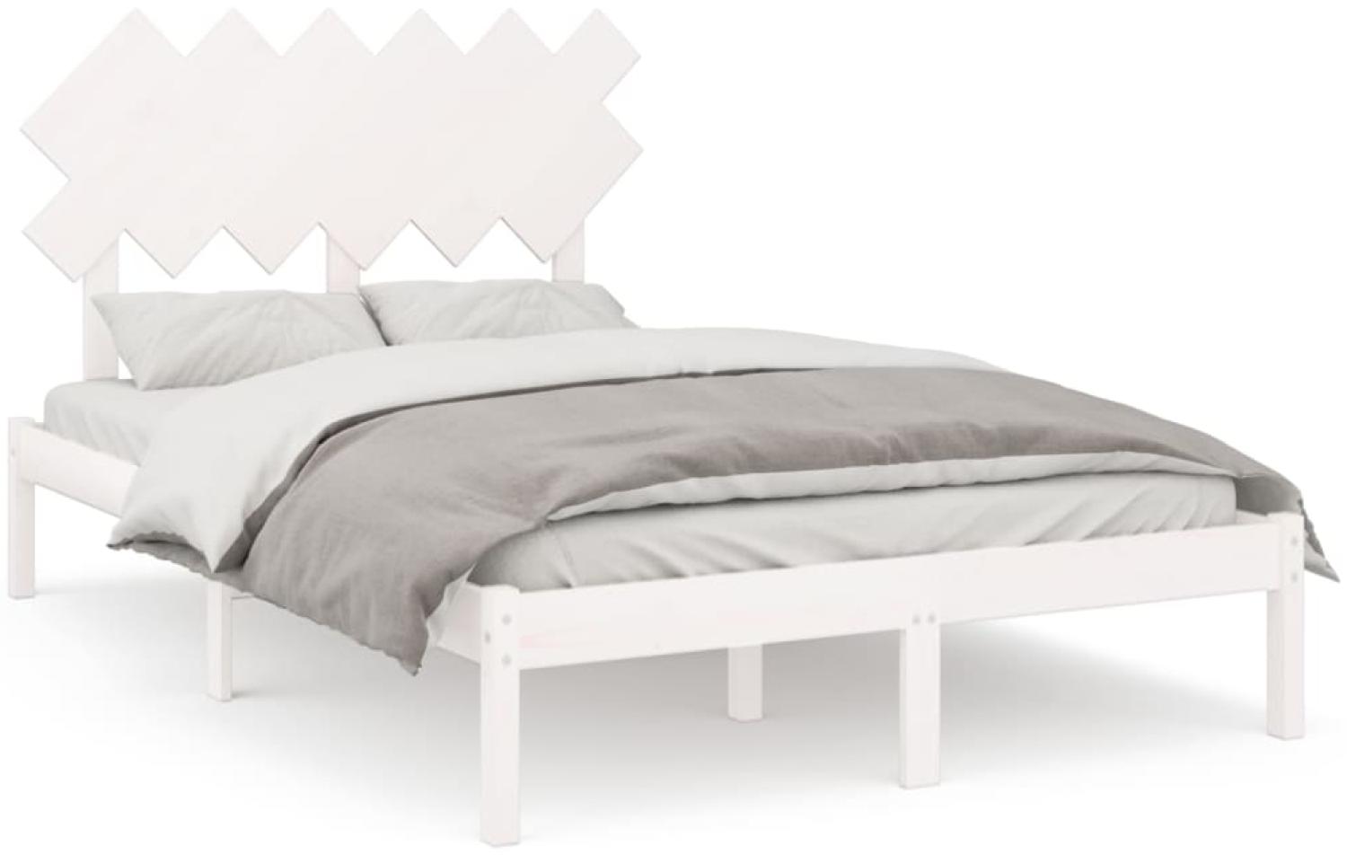 vidaXL Massivholzbett Weiß 120x190 cm 4FT Small Double [3104839] Bild 1