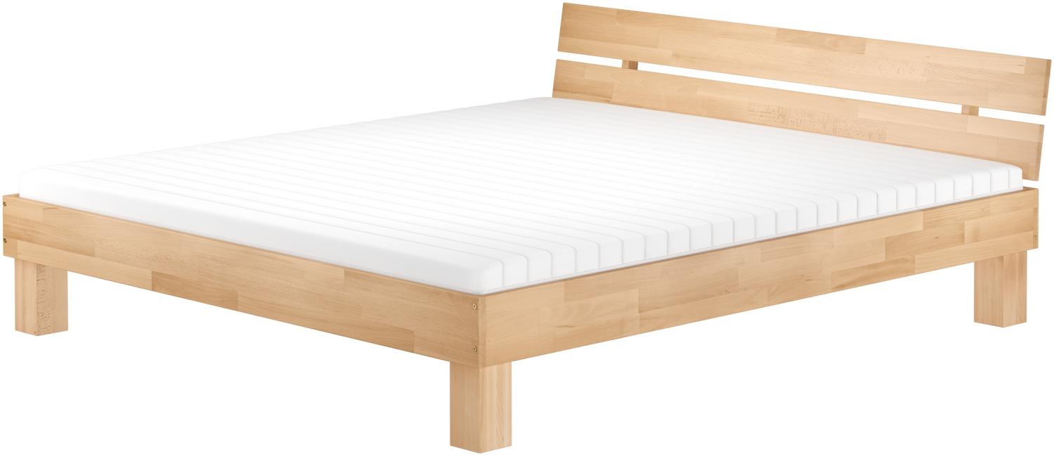 Doppelbett Buche natur Massivholzbett lackiert 180x200 Futonbett inkl. Rollrost und Matratze V-60. 80-18 Bild 1