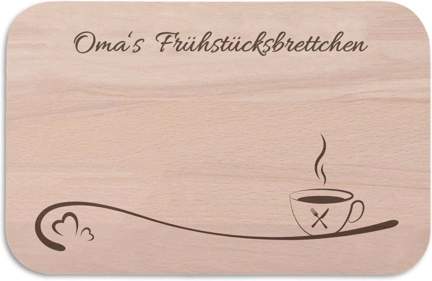 GRAVURZEILE Schneidebrett Frühstücksbrettchen mit Gravur - Oma´s Frühstücksbrettchen -, Buchenholz, (Kein Set) Bild 1